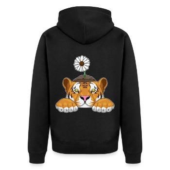 Marguerites tigres - Veste à capuche bio Premium Unisexe - noir - Dos - Nico (187cm)