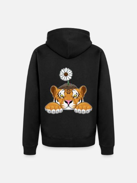 Tiger Daisies - Unisex Premium Organic Zip Hoodie - black