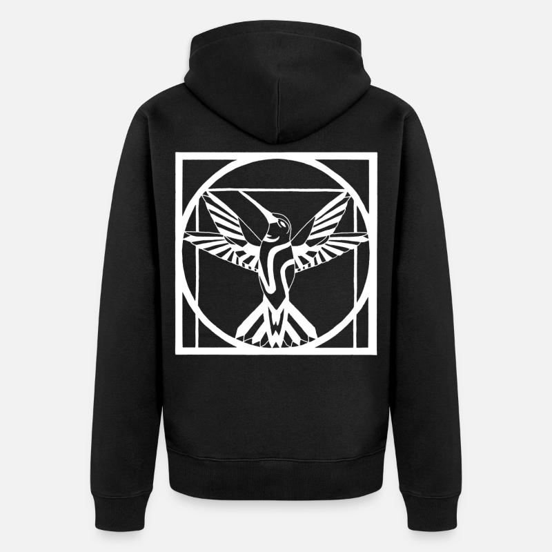 Oiseau blanc Vitruve - Veste à capuche bio Premium Unisexe - noir