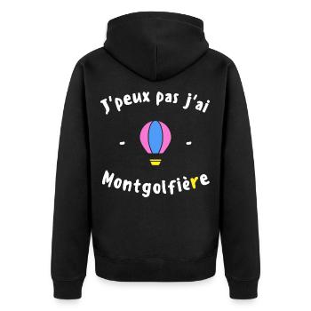 J peux pas j ai Montgolfière - Veste à capuche bio Premium Unisexe - noir - Dos - Nico (187cm)