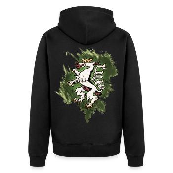 Graz Österreich - Unisex Premium Bio Zip Hoodie - Schwarz - Hinten - Nico (187cm)