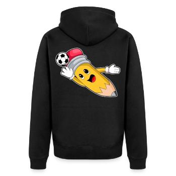 Pencil Soccer Player Soccer - Veste à capuche bio Premium Unisexe - noir - Dos - Nico (187cm)