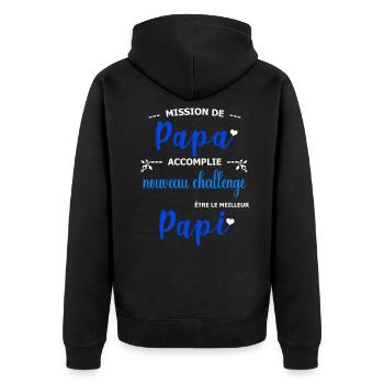 Mission de papa accomplie nouveau challenge être  - Veste à capuche bio Premium Unisexe - noir - Dos - Nico (187cm)