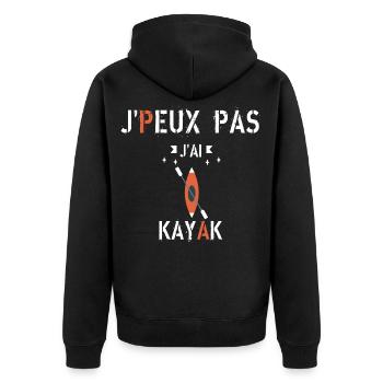 J Peux Pas J Ai kayak - Veste à capuche bio Premium Unisexe - noir - Dos - Nico (187cm)