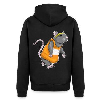 Rat Jogger Jogging Sports - Veste à capuche bio Premium Unisexe - noir - Dos - Nico (187cm)
