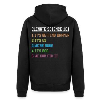 Marche des sciences Jour de la Terre Scientifiques sur les changements climatiques - Veste à capuche bio Premium Unisexe - noir - Dos - Nico (187cm)