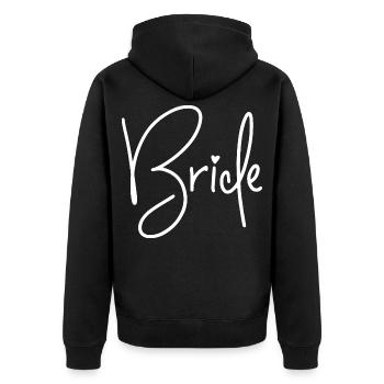 Bride - Braut - Junggesellinnenabschied - Jga 2026 - Unisex Premium Bio Zip Hoodie - Schwarz - Hinten - Nico (187cm)