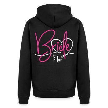 Bride to be - Unisex Premium Bio Zip Hoodie - Schwarz - Hinten - Nico (187cm)