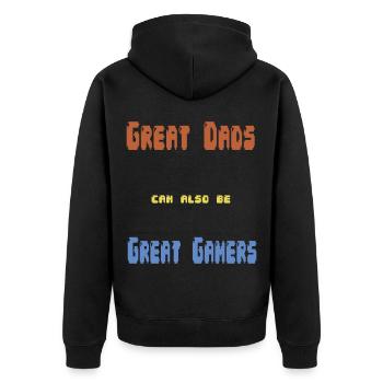 Gamerpapa Cadeau Fête des Pères - Veste à capuche bio Premium Unisexe - noir - Dos - Nico (187cm)