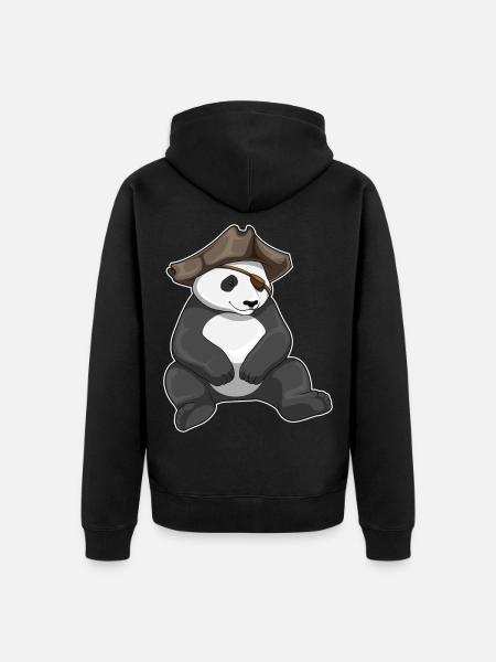 Chapeau de pirate panda - Veste à capuche bio Premium Unisexe - noir
