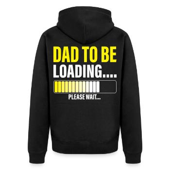 herren vater zu sein laden bitte warten lustiger neuer vater - Unisex Premium Bio Zip Hoodie - Schwarz - Hinten - Nico (187cm)