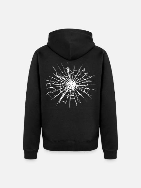 Broken glass - Unisex Premium Organic Zip Hoodie - black
