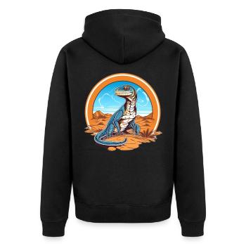 lézard dans la conception de paysage désertique - Veste à capuche bio Premium Unisexe - noir - Dos - Nico (187cm)