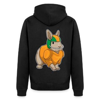 Rabbit American Football Sports - Unisex Premium Organic Zip Hoodie - black - Back - Nico (187cm)