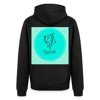 pisces - Unisex Premium Organic Zip Hoodie - black - Back - Nico (187cm)