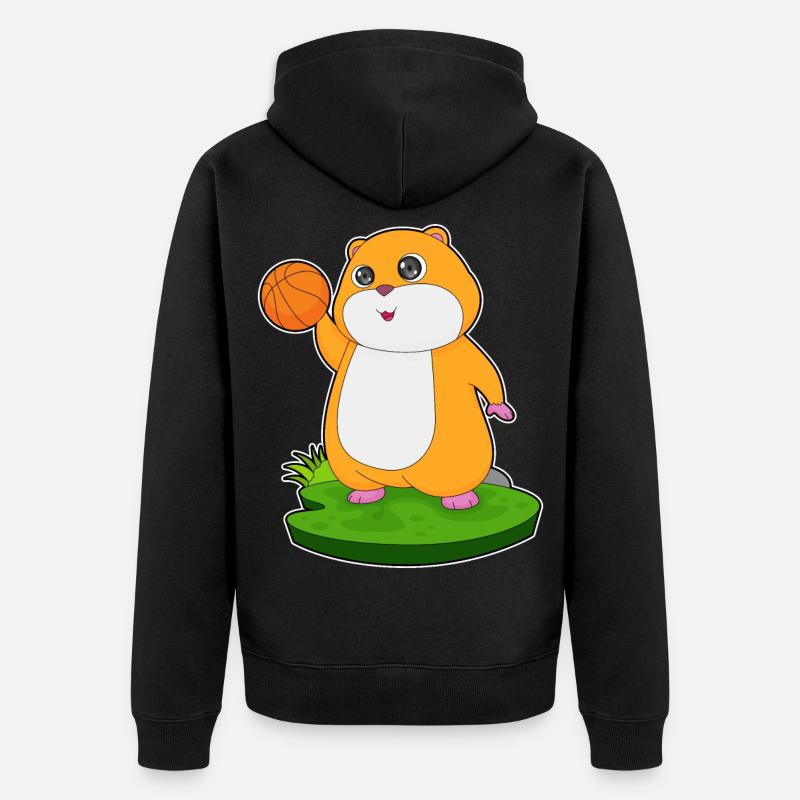 Hamster Basketteur Basketteur - Veste à capuche bio Premium Unisexe - noir