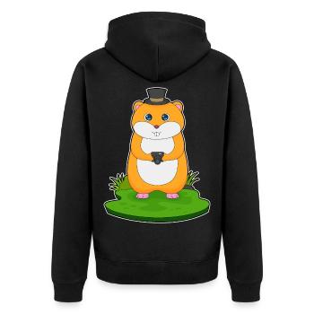 Hamster Photographe Appareil photo - Veste à capuche bio Premium Unisexe - noir - Dos - Nico (187cm)