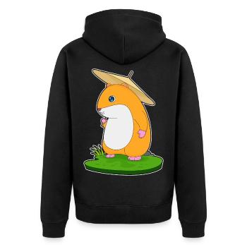 Hamster Umbrella - Unisex Premium Organic Zip Hoodie - black - Back - Nico (187cm)