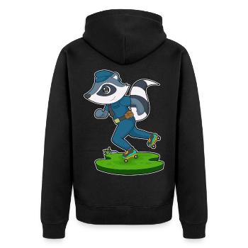 Raccoon Policier Patins à roulettes Police - Veste à capuche bio Premium Unisexe - noir - Dos - Nico (187cm)