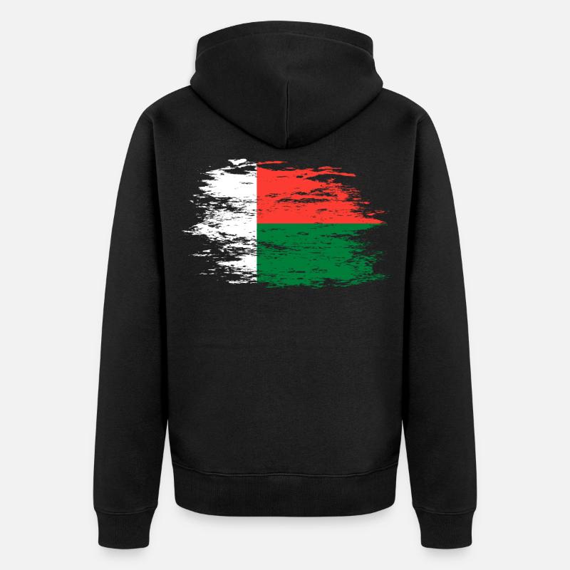 Drapeau de Madagascar utilisé - Veste à capuche bio Premium Unisexe - noir