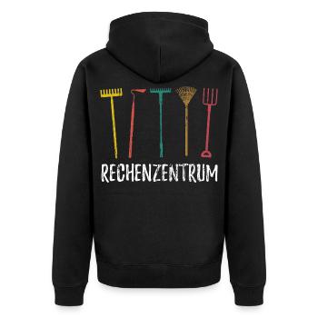Rechenzentrum - Gärtner Garten Pflanzen - Unisex Premium Bio Zip Hoodie - Schwarz - Hinten - Nico (187cm)