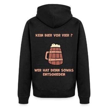 Craftbier Stilvolles Design für Bierliebhaber - Unisex Premium Bio Zip Hoodie - Schwarz - Hinten - Nico (187cm)