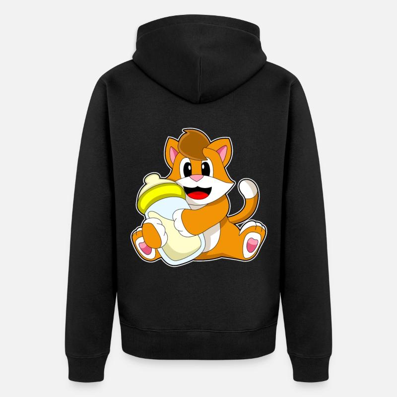 Lait biberon pour chat - Veste à capuche bio Premium Unisexe - noir