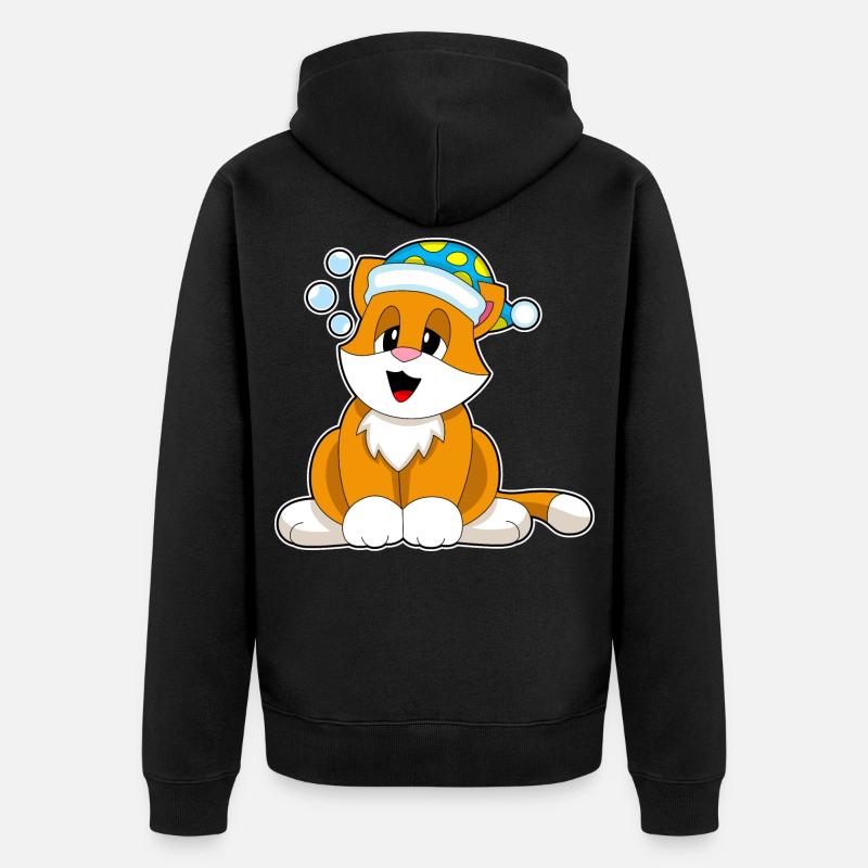 Bonnet de nuit pour chat - Veste à capuche bio Premium Unisexe - noir