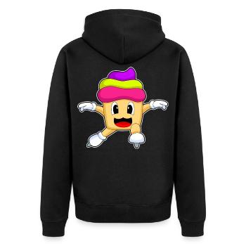 Cupcake Eislaufen Schlittschuhe - Unisex Premium Organic Zip Hoodie - black - Back - Nico (187cm)