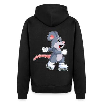 Mouse Ice Skating Skates - Unisex Premium Organic Zip Hoodie - black - Back - Nico (187cm)