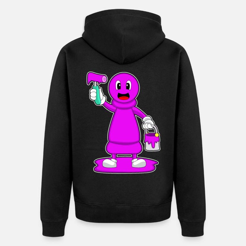 Schachfigur Bauer Schach Maler - Unisex Premium Bio Zip Hoodie - Schwarz