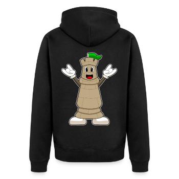 Chess Piece Tower Chess - Unisex Premium Organic Zip Hoodie - black - Back - Nico (187cm)