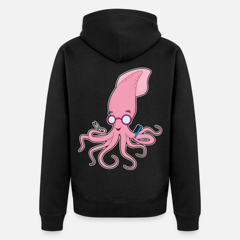 Calmar Coiffeur Ciseaux - Veste à capuche bio Premium Unisexe - noir