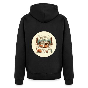 Aventure de camping avec camping-car - Veste à capuche bio Premium Unisexe - noir - Dos - Nico (187cm)