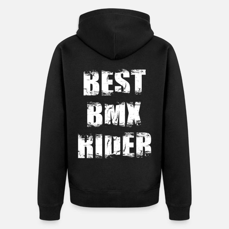 BMX Radfahrer Spruch - Unisex Premium Bio Zip Hoodie - Schwarz