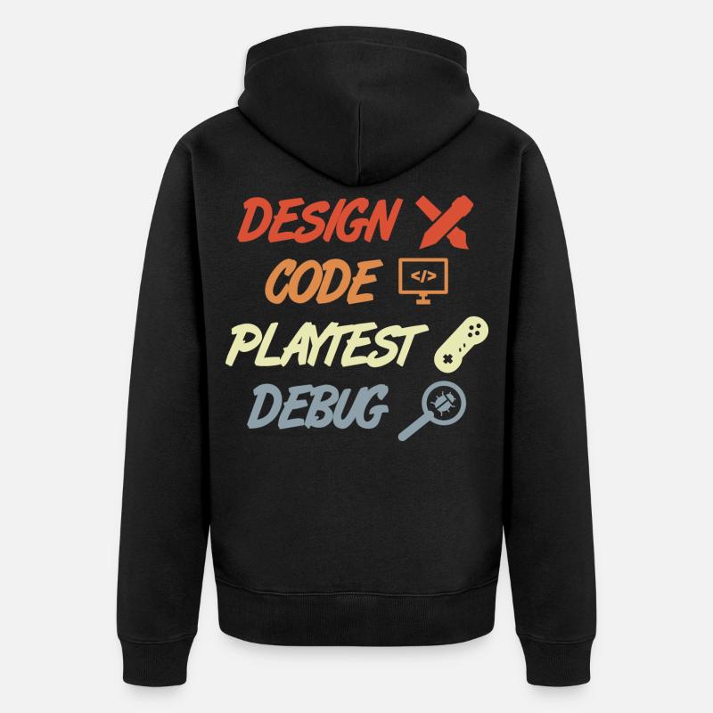Processus de développement de jeux - Veste à capuche bio Premium Unisexe - noir