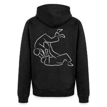 Croquis de judo - Veste à capuche bio Premium Unisexe - noir - Dos - Nico (187cm)