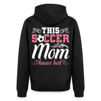 Maman de soccer - Veste à capuche bio Premium Unisexe - noir - Dos - Nico (187cm)