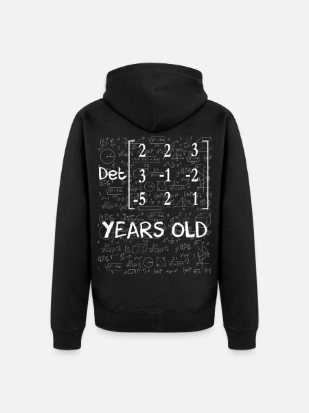 23. Geburtstag 23 Jahre Matrixdeterminante - Premium økologisk unisex-hættejakke - sort