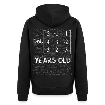 49. Geburtstag 49 Jahre Matrixdeterminante - Unisex Premium Bio Zip Hoodie - Schwarz - Hinten - Nico (187cm)