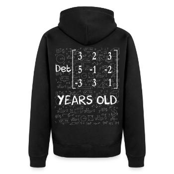 53. Geburtstag 53 Jahre Matrixdeterminante - Unisex Premium Bio Zip Hoodie - Schwarz - Hinten - Nico (187cm)