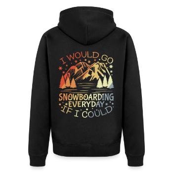 Snowboarder Motivation - Unisex Premium Bio Zip Hoodie - Schwarz - Hinten - Nico (187cm)
