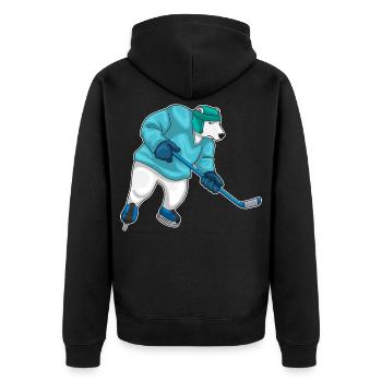Bâton de hockey sur glace Polar Bear - Veste à capuche bio Premium Unisexe - noir - Dos - Nico (187cm)