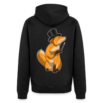 Fuchs Zauberer Zauberstab - Unisex Premium Bio Zip Hoodie - Schwarz - Hinten - Nico (187cm)