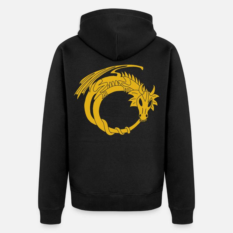 Der goldene Drachenring - Unisex Premium Bio Zip Hoodie - Schwarz