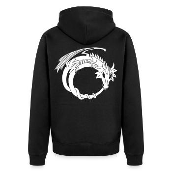 L'anneau du dragon blanc - Veste à capuche bio Premium Unisexe - noir - Dos - Nico (187cm)