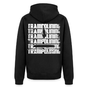 Lustiger Trampolinspringer - Unisex Premium Bio Zip Hoodie - Schwarz - Hinten - Nico (187cm)