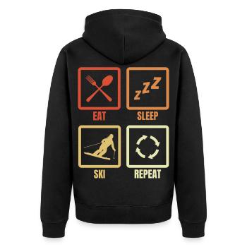 Manger, dormir, skier, répéter - Veste à capuche bio Premium Unisexe - noir - Dos - Nico (187cm)