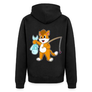 Pêche au chat pêcheur - Veste à capuche bio Premium Unisexe - noir - Dos - Nico (187cm)