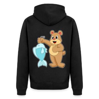 Pêche à la ligne à l’ours Pêche au poisson - Veste à capuche bio Premium Unisexe - noir - Dos - Nico (187cm)